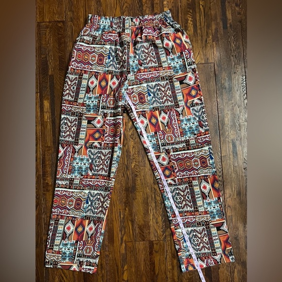 BDG Urban Outfitters Geometric Pull-on Pant in Red / Multicolor in Small - Picture 4 of 8